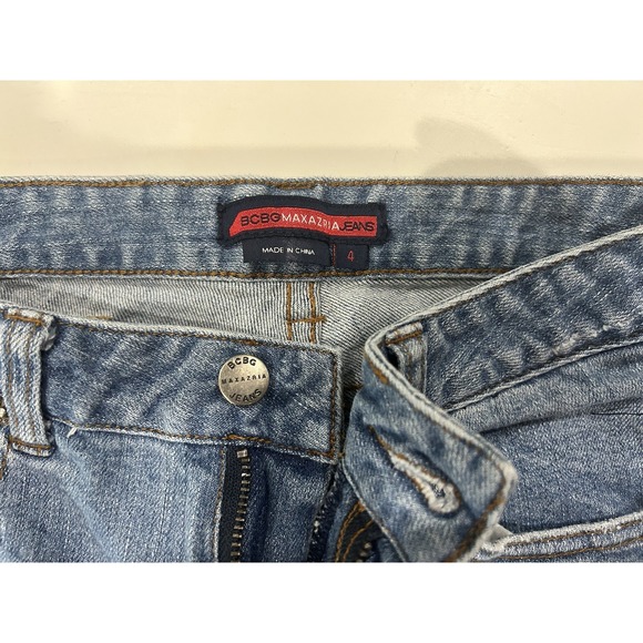 Y2K BCBG Maxazria Embroidered Jeans Flower 90s Boho Hippie Festival - Size 4 - Picture 9 of 14